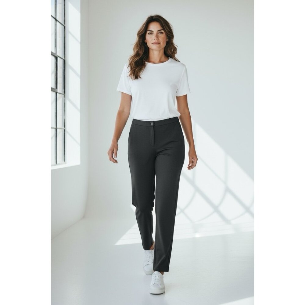 Eileen Fisher Black Straight-Leg Pants